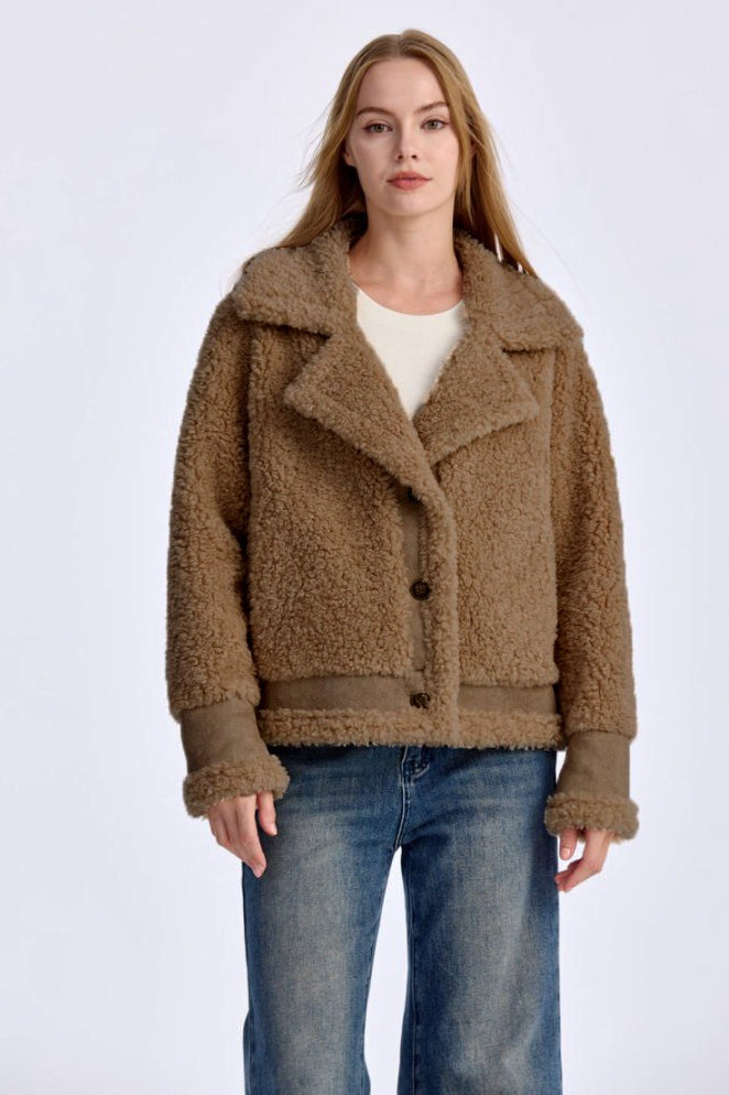 Shearling Lapel Collar Jacket