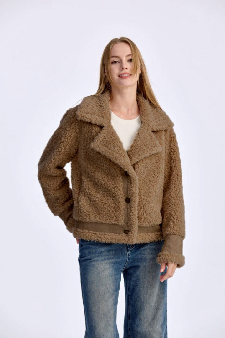 Shearling Lapel Collar Jacket