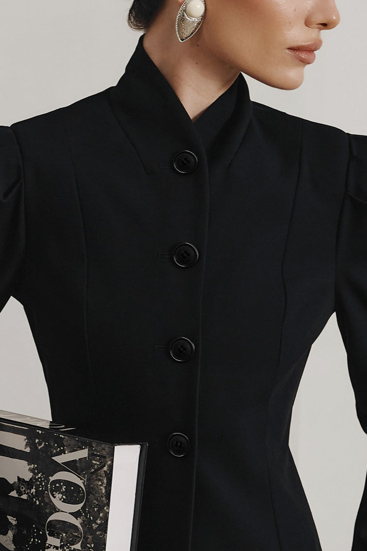 Puff Shoulder Peplum Blazer