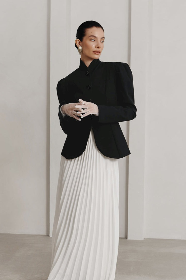 Puff Shoulder Peplum Blazer