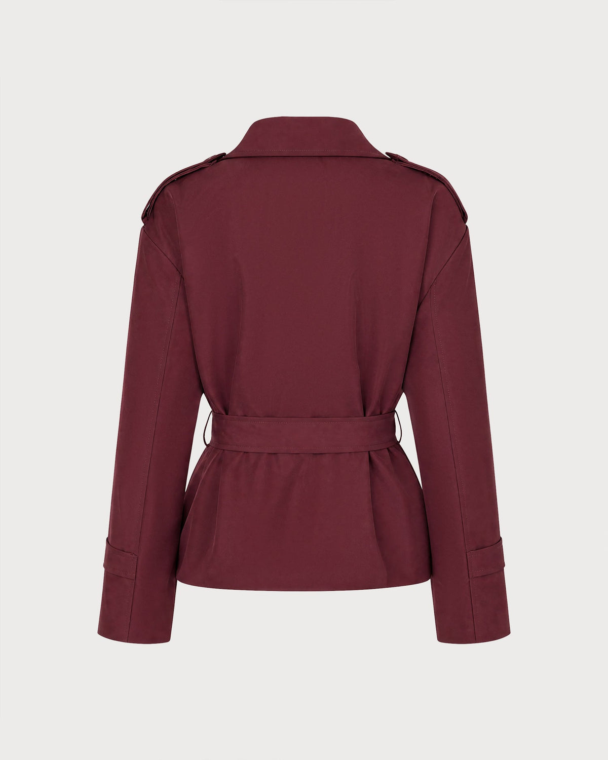 Red Double Breasted Belt Jacket