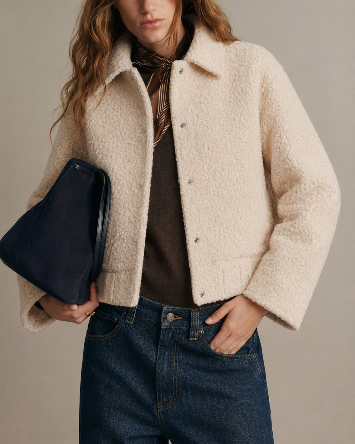 Apricot Solid Single Breasted Jacket